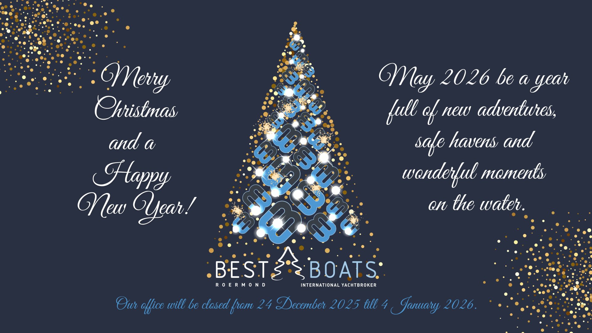 Fijne Feestdagen - Kerstsluiting Bestboats